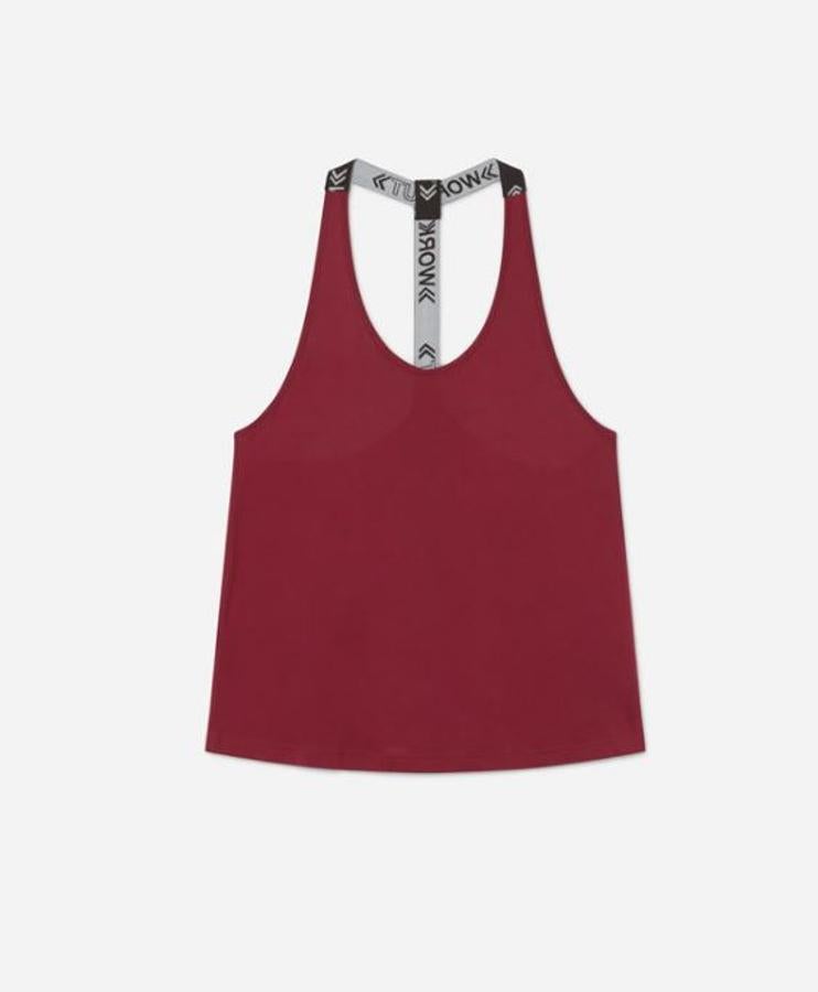 Top tank de tirantes, con la espalda cruzada.