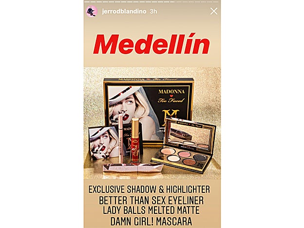 El propio dueño de Too Faced, Jerrod Blandino, ha anunciado en su cuenta de Instagram la colaboración de Madonna con la marca de maquillaje.
