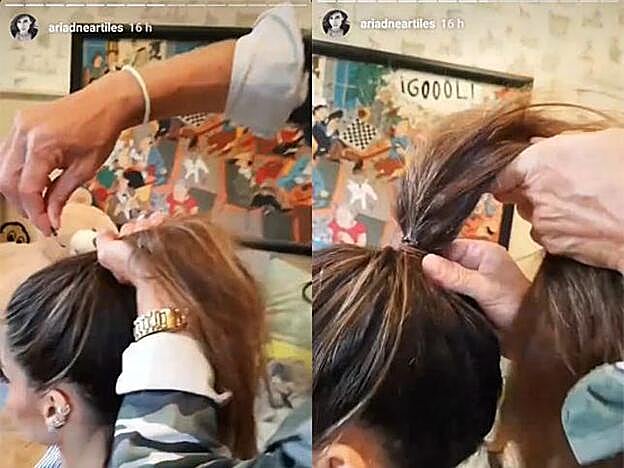 Sujeta con una goma la coleta y aprétala bien.