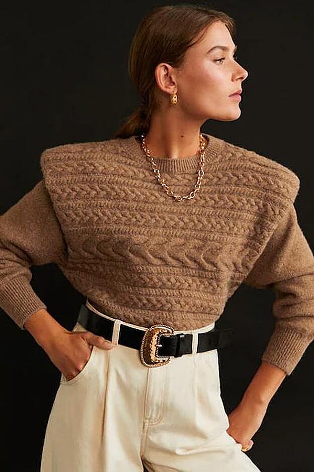 Jersey punto trenzado, 39,99 euros.