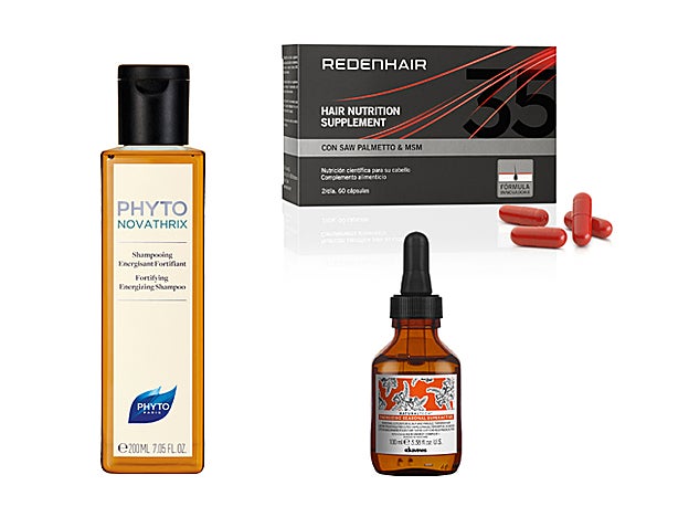 Champú Energizante Fortificante de Phyto (15,90 €). Hair Nutrition Supplement de Redenhair (42 €). Naturaltech Energizing Seasional Superactive Lotion de Davines (73,15 €).