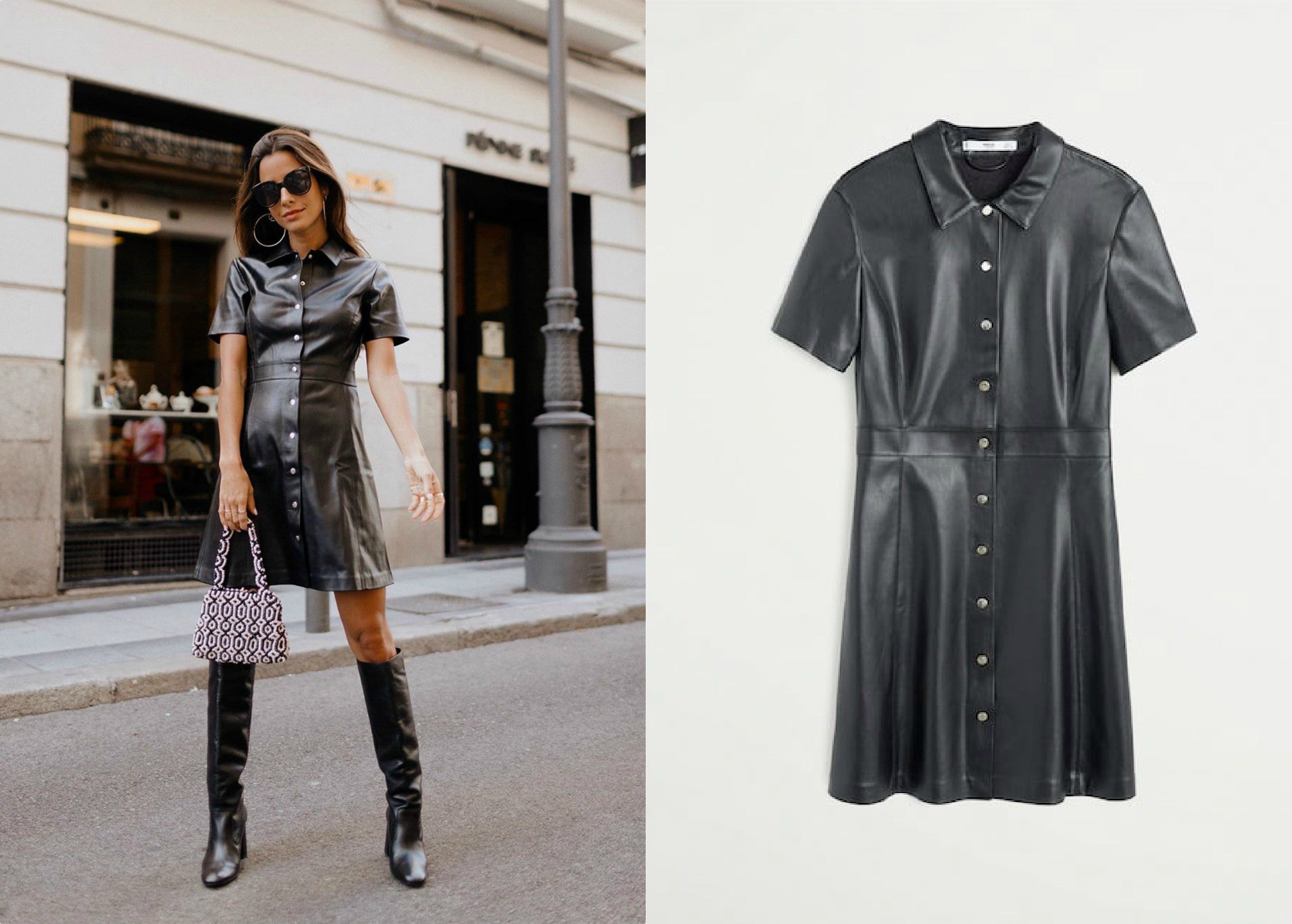 Las prendas efecto piel se han convertido en una de las tendencias más buscadas de la temporada, y en concreto este  vestido de Mango que ha enloquecido a influencers  como María Fernández-Rubíes o Paula Echevarría. Consíguelo por 39,99 euros.