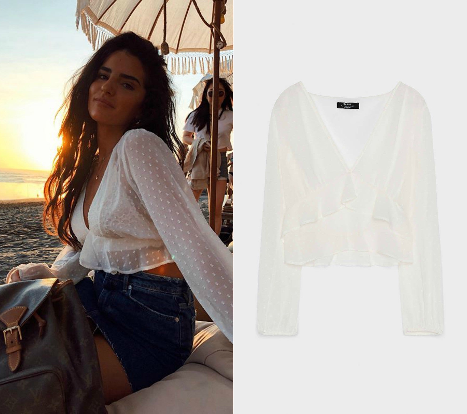 Nada como una blusa de manga larga pero con escote a pico para este otoño. La de Marta Soriano todavía sigue disponible y te lo vas a poner con todo.  Pincha aquí  para saber donde conseguirla y a qué precio.