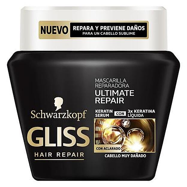Mascarilla capilar Reparadora Ultimate Repair para cabello muy dañado Gliss, 4,60 EUR.