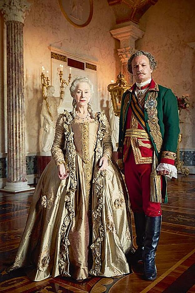 Imagen del rodaje de 'Catalina la grande' con Helen Mirren encarnando a la soberana rusa.