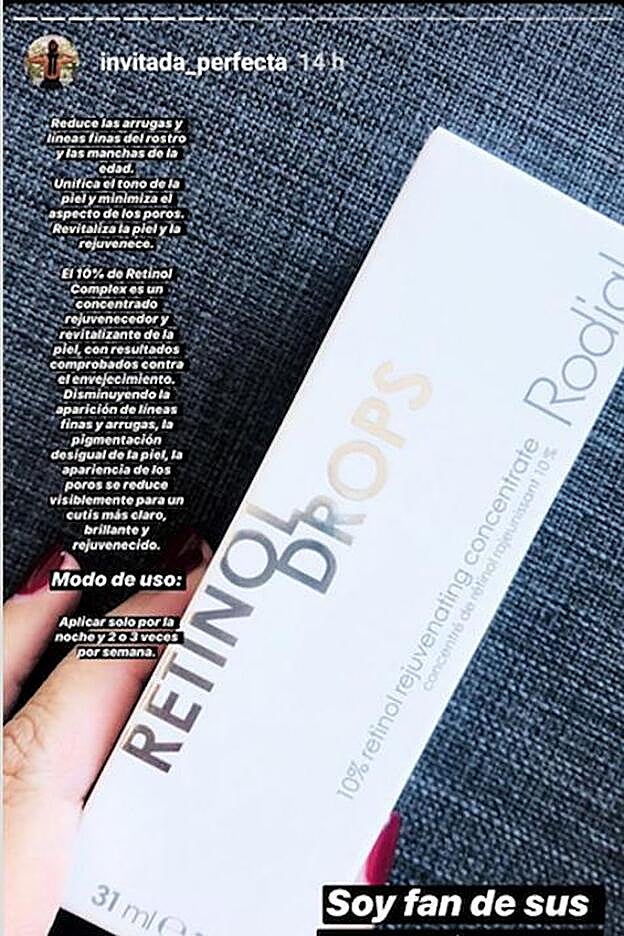 Captura de la Storie de Majada en la que comparte sus impresiones sobre el producto de Rodial