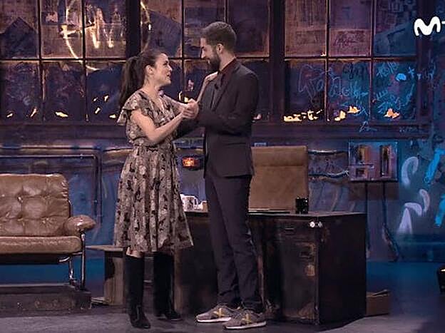 Adriana Ugarte junto a David Broncano hace unos días en 'La Resistencia'.