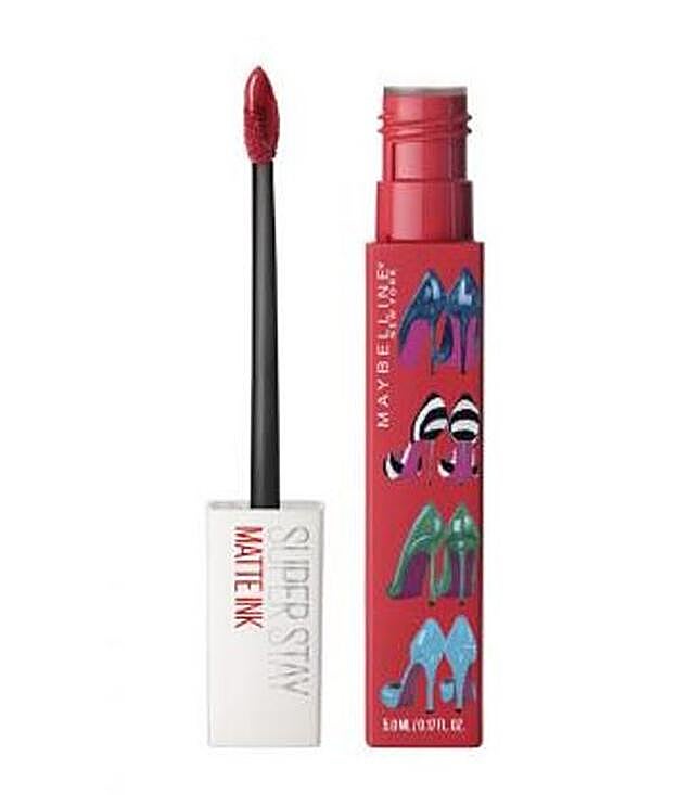 Labial Líquido SuperStay Matte Ink diseñado por Ashley Longshore.