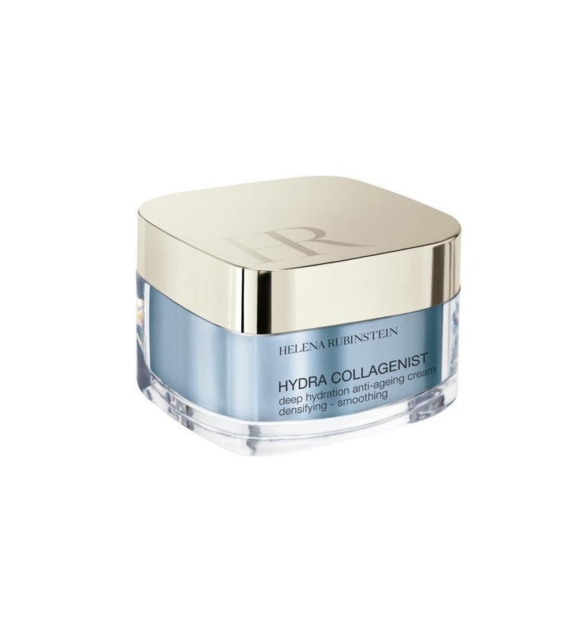 Hydra Collagenist Day Cream de Helena Rubinsein : Cuenta con manteca de karité, ácido hialurónico, ProXylane, provitamina B5, antioxidantes y humectantes; además de colágeno, por supuesto, en este caso, con microesferas de colágeno para ‘implantar’ el agua en el corazón de la piel y preservar su juventud. La hidratación se reactiva al instante y las arrugas provocadas por la deshidratación, se reducen. Día a día, la piel está más hidratada, más densa y lisa y resjuvenecida. (76 €).
