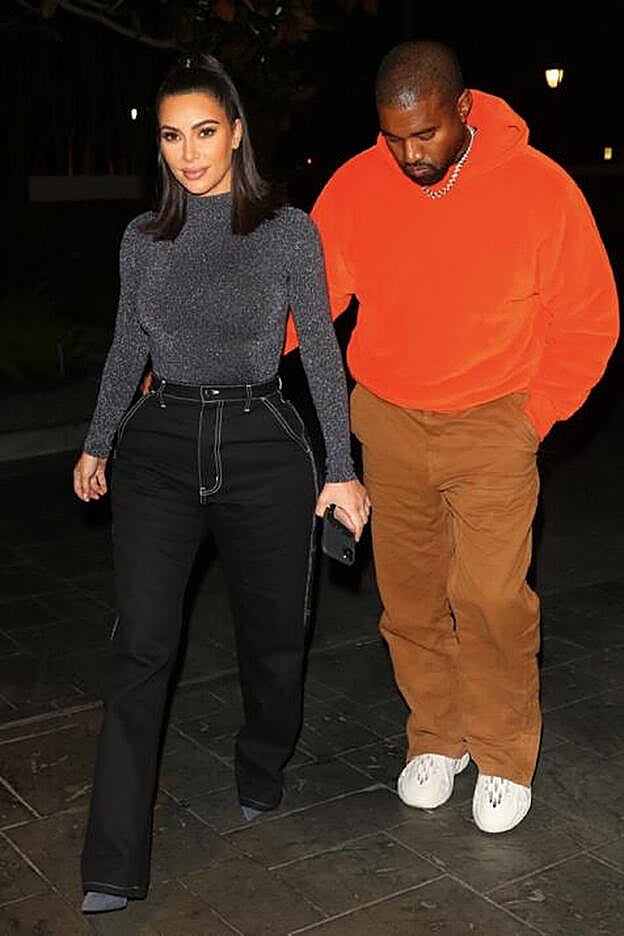 Kim Kardashian junto a Kanye West.