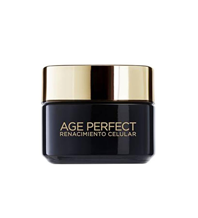 Su activo principal es la trufa negra, con un gran poder de longevidad. Se combina con el té negro fermentado, que tiene propiedades regenerativas. Este cóctel estimula la renovación de las células para una revitalización completa que se traduce en piel más lisa, luminosa y llena de vida.  Age Perfect Renacimiento Celular con SPF 15 de L’Oréal Paris  (11,25 €; ahorras 8,65 €).