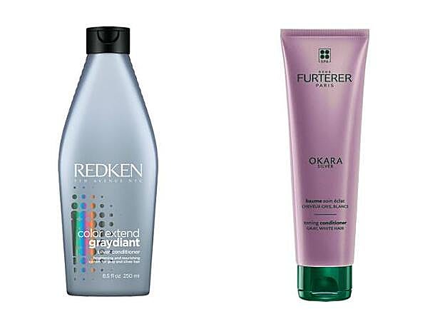 1. Acondicionador Color Extend Gradyant de Redken (22,95 €). 2. Okara Silver Bálsamo Cuidado Brillo de René Furterer (19,50 €).