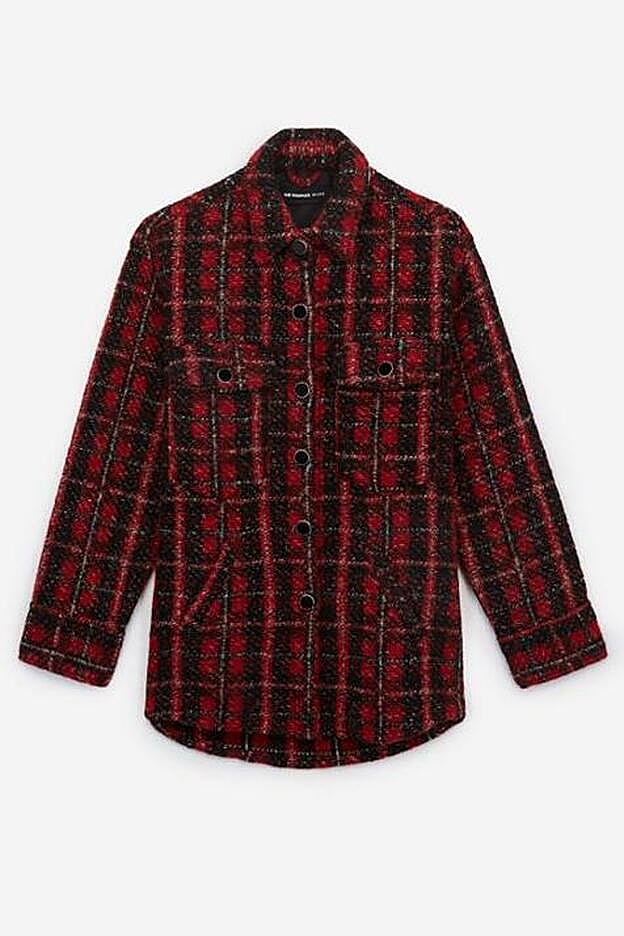 Sobrecamisa de cuadros roja de tweed.