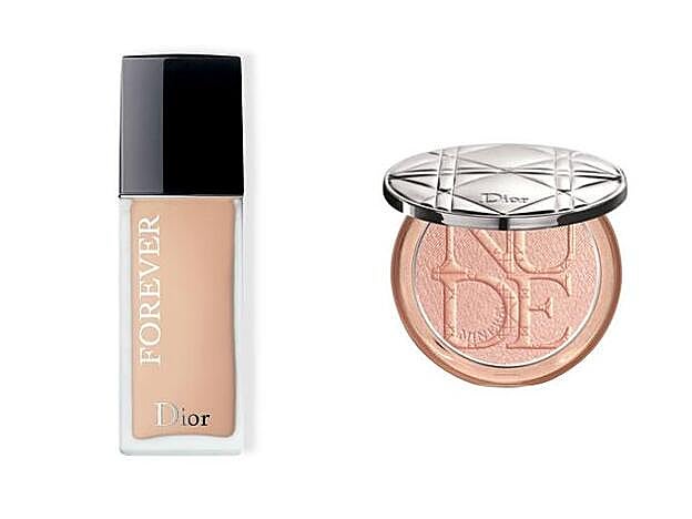 1. Base de maquillaje DIORSKIN FOREVER Matte: 51€. 2. Iluminador DIORSKIN NUDE LUMINIZER: 45€.