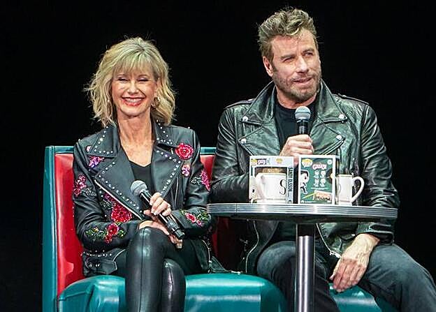 Olivia Newton-John y John Travolta durante el evento.