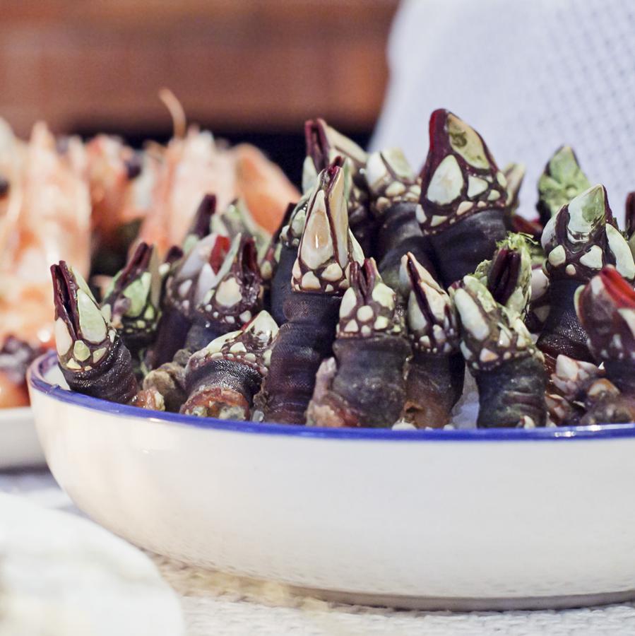 Los percebes tiene 66,40 Kcal.
