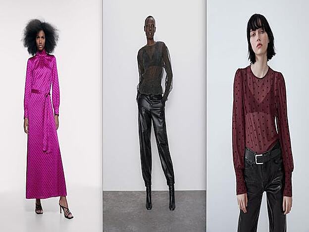 Tres de las prendas de Zara con lunares.