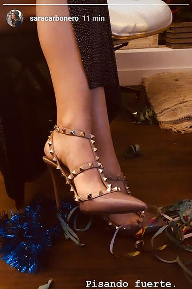 El primer plano de los zapatos publicado por Carbonero con toda una declaración de intenciones.