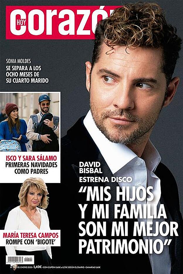 David Bisbal presenta su nuevo disco en la portada de 'Hoy Corazón'.