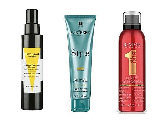 4. Hair Rituel Le Fluide Protecteur Cheveux de Sisley (75 €). 5. Style Gel Fijador de René Furterer (14,70 €). 6. UniqOne Foam tratamiento para pelo fino de Revlon (16,80 €).