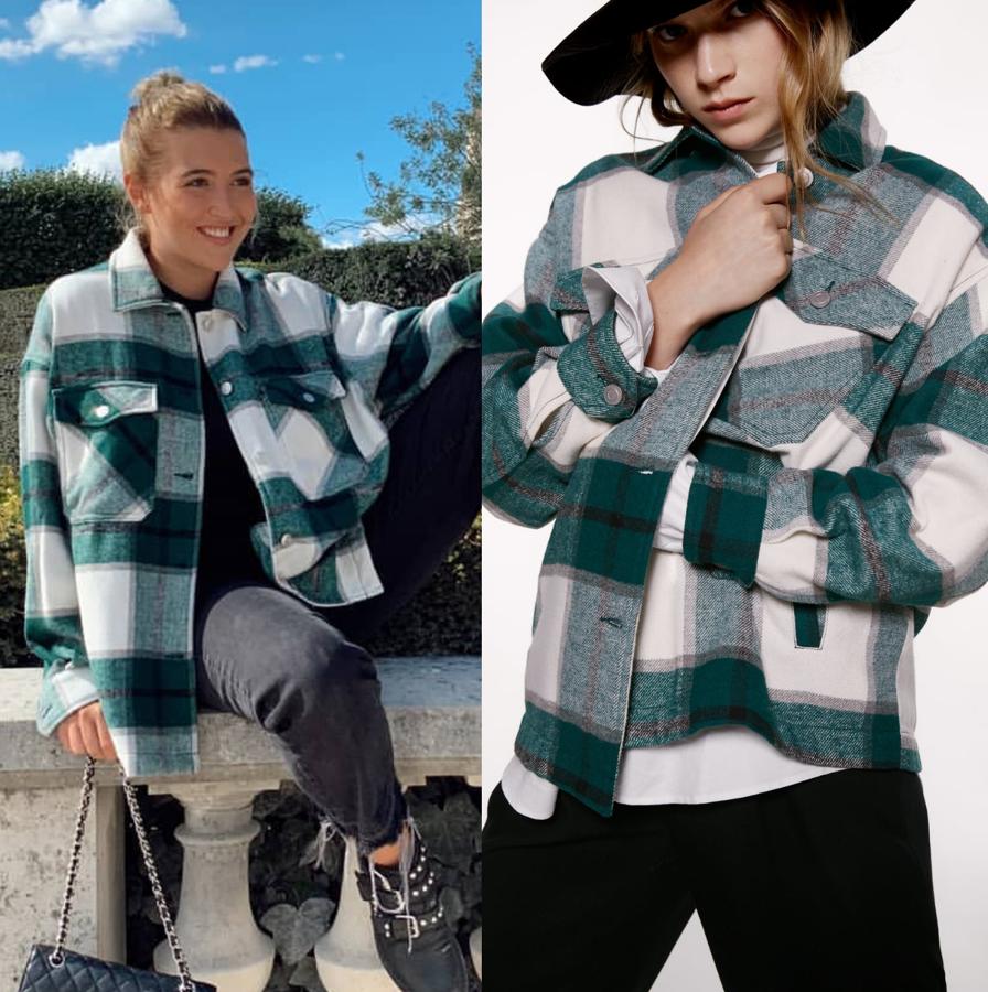 Sin duda, esta es una de las prendas virales del 2019. La  sobrecamisa de cuadros verde  de Zara ha arrasado entre las influencers y Alba Díaz ha sido una de las que no ha podido resistirse a ella. Ahora está rebajada a 29,99 euros, aunque también está agotadísima.
