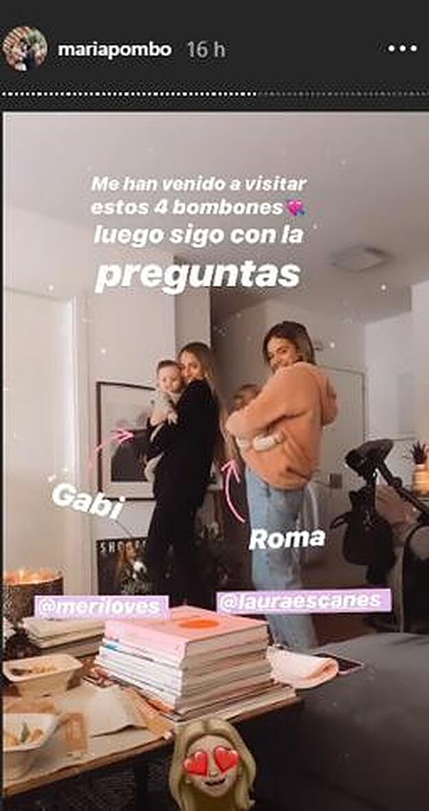 María Pombo recibía una tierna visita.