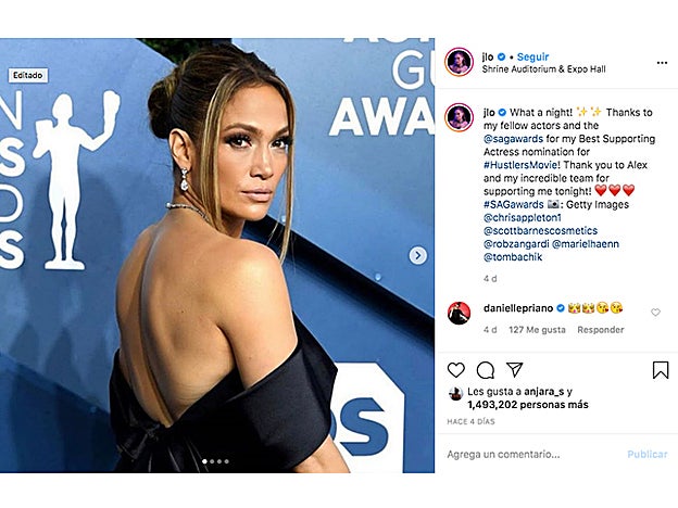 Jennifer Lopez se atrevió a lucir esta tendencia de los años noventa a la alfombra roja de los Premios SAG.