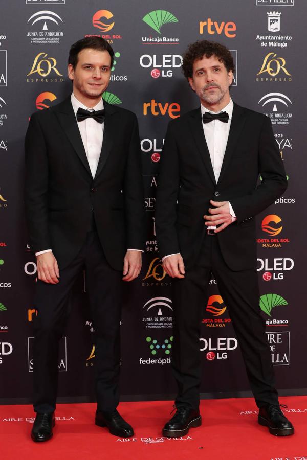 César Díaz y Pedro Collantes en la alfombra roja de los Premios Goya 2020.