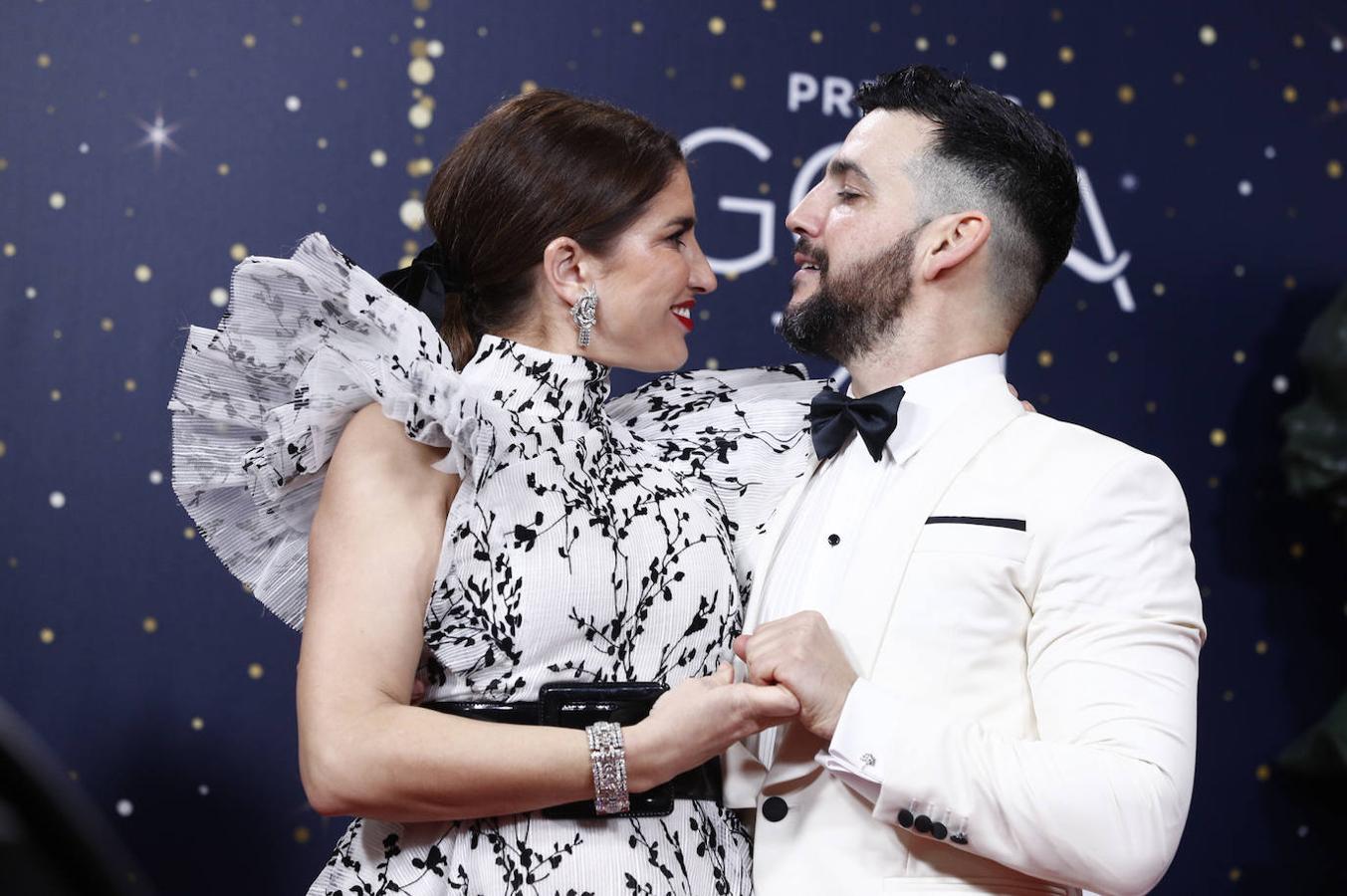 Lucía Jiménez y Fran Perea a su llegada a los Premios Goya 2020.