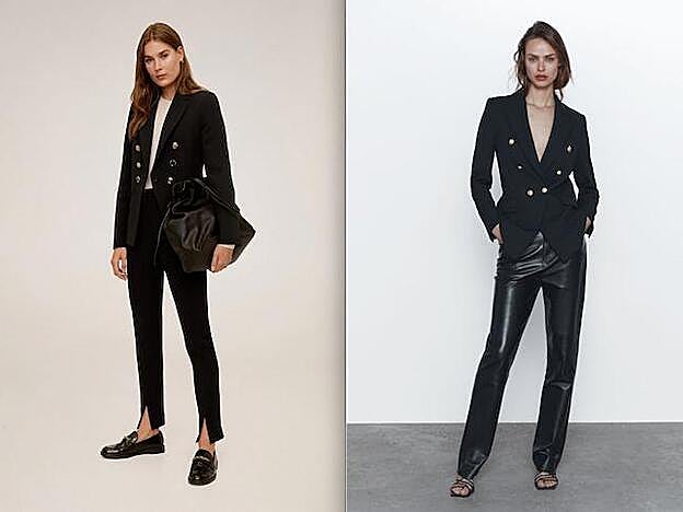 Las blazers de botones de Mango y Zara.