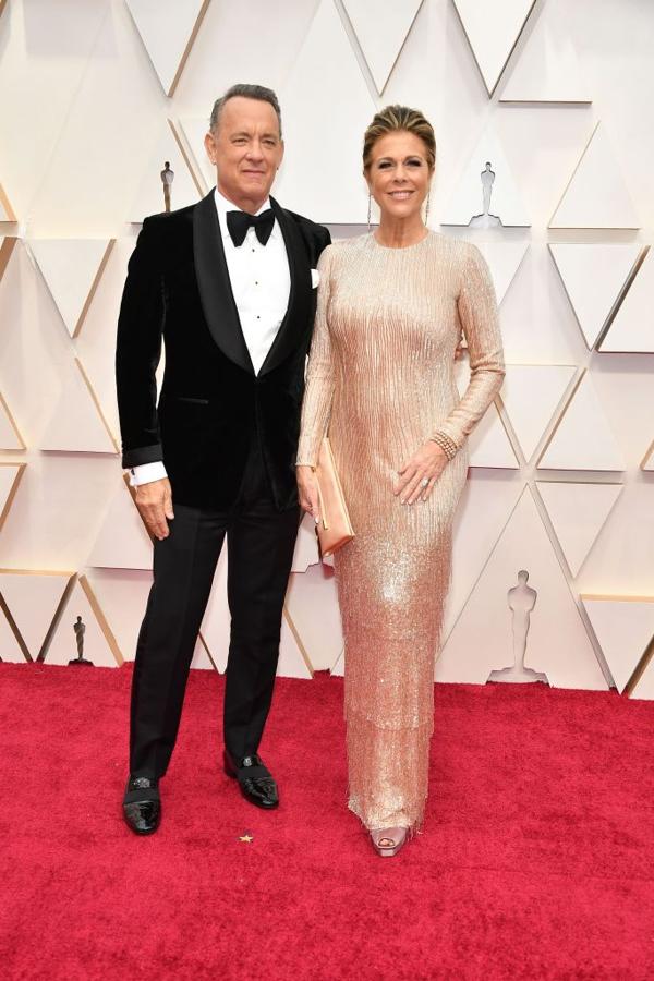 Tom Hanks y Rita Wilson a su llegada a los Premios Oscar 2020.