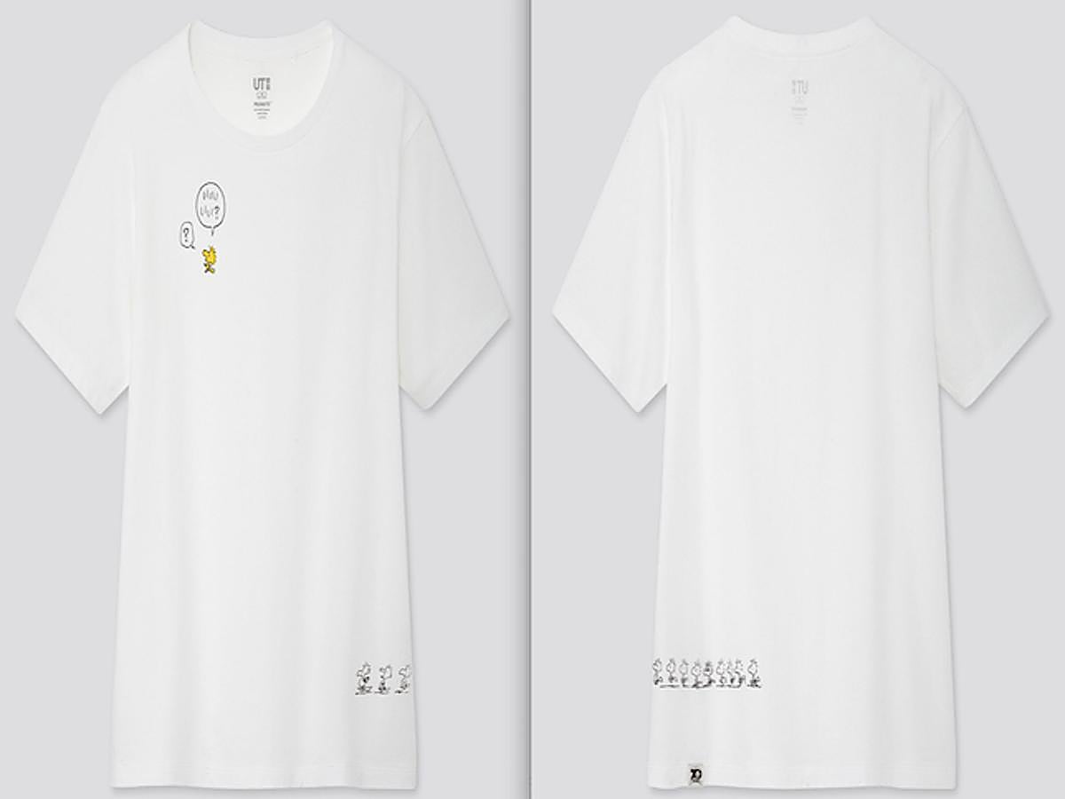 Otra de nuestras favoritas, y una de las que menos tallas quedan, es esta camiseta blanca con el pequeño Peanuts en el frontal en su versión más amarilla, y una colección de ellos en la parte trasera, que llegan hasta la delantera. En la web se ha agotado en las tallas M, L y XL.