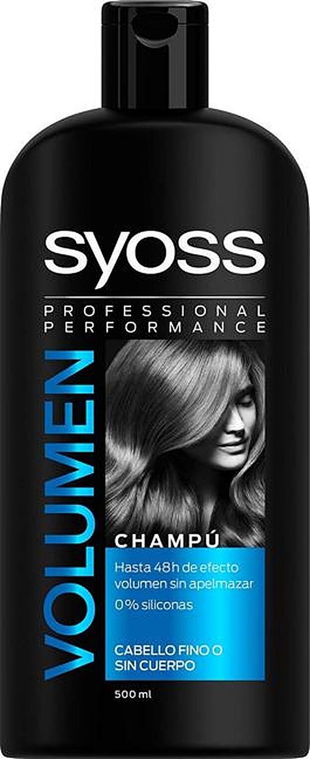 Syoss Champú para Volumen, 0% Siliconas, 2,99 euros.
