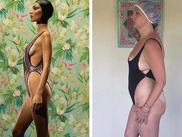 Celeste Barber emula a Bella Hadid.