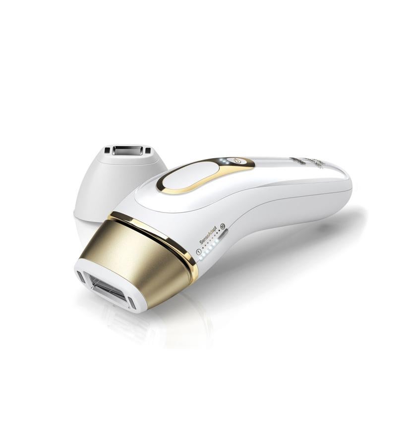 Desarrolla la tecnología de luz pulsada (IPL) segura, rápida y eficiente para la reducción permanente del vello en solo 4 semanas. Para tratamientos rápidos en grandes áreas del cuerpo, con disparos cada 0,9 segundos, estimación realizada en medias piernas, axilas y zona del bikini siguiendo el programa de tratamiento. Apta para todas las zonas del cuerpo, excluyendo el cuero cabelludo y la zona ocular.  Silk-expert Pro 5 de Braun  (369 €).