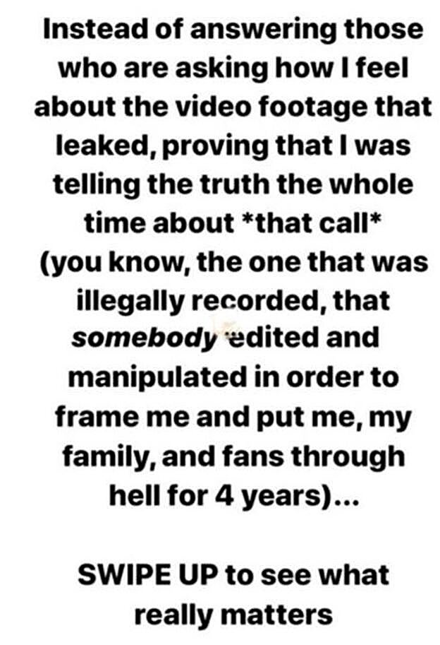 Estas son las palabras de Taylor Swift tras la filtración de la conversación.