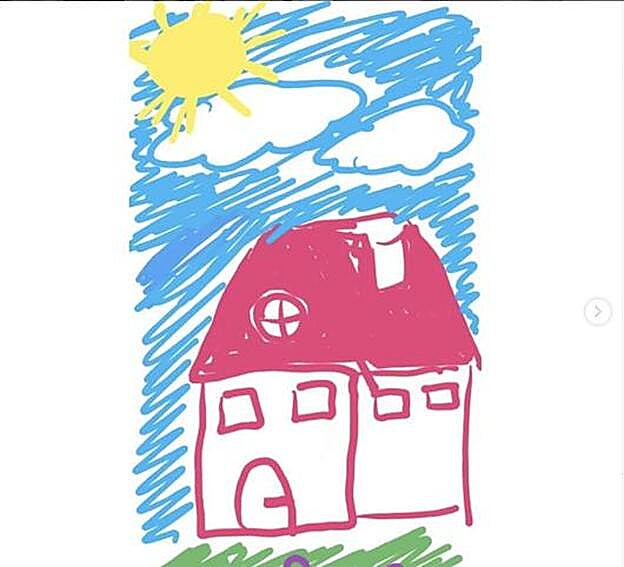 Dibujo hecho por la hija de Paula Echevarría durante el confinamiento.