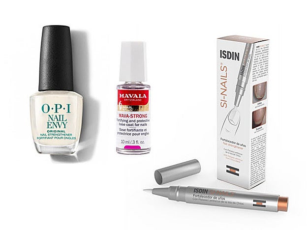 Nail Envy de O·P·I (28 €) Mava-Strong de Mavala (13,95 €). Si-Nails de Isdin (22,95 €).