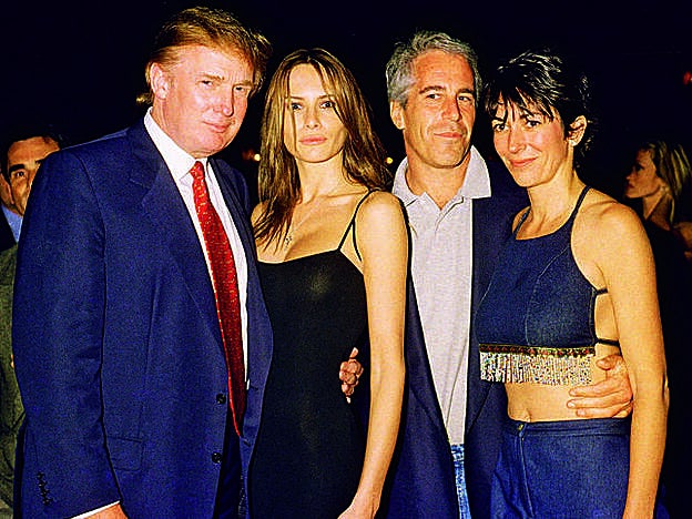 Junto a Donald y Melania Trump y Jeffrey Epstein.