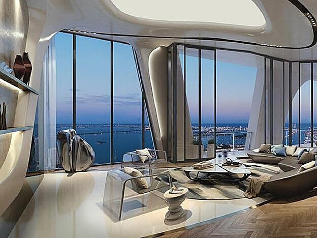 Por la noche, las vistas desde cualquier lugar de la zona de estar son increíbles.