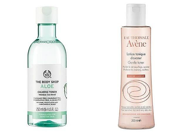 3. CALMAR: Ingredientes como el aloe vera o los silicatos no solo respetan la integridad de la piel, sino que contribuyen a que se recupere antes. The Body Shop Tónico Calmante de Aloe (13 €). Eau Thérmale avène Loción Suavizante (18,25 €)