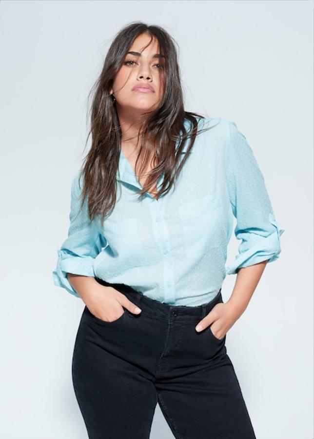 Camisa azul plumetti de Violeta, (18,19 euros).