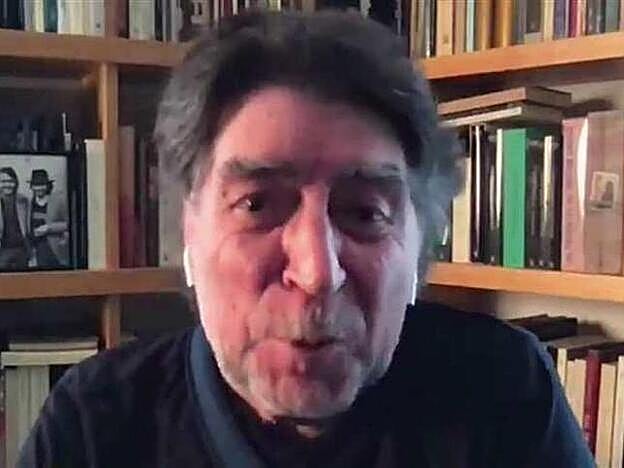 Joaquín Sabina durante su videollamada a 'Lo de Évole'.