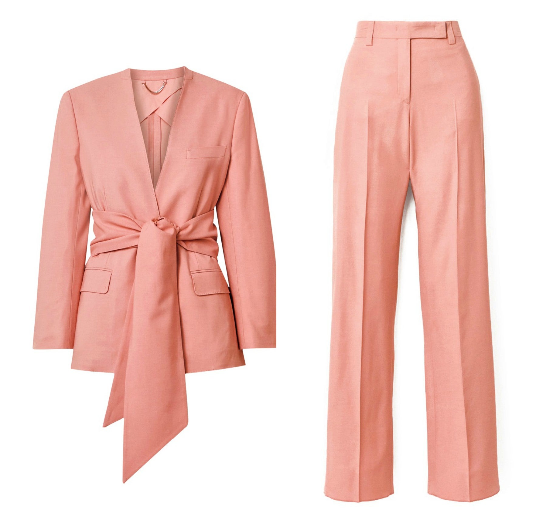 Chaqueta (1.370 €) y pantalón recto (509 €), ambos de Salvatore Ferragamo.