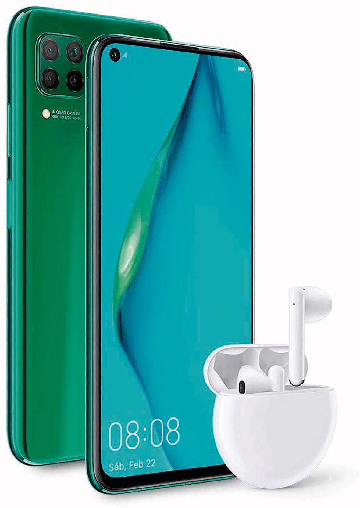 Smartphone Huawey P40 lite (desde 299 €), en Crush Green con pantalla de 6.4”.