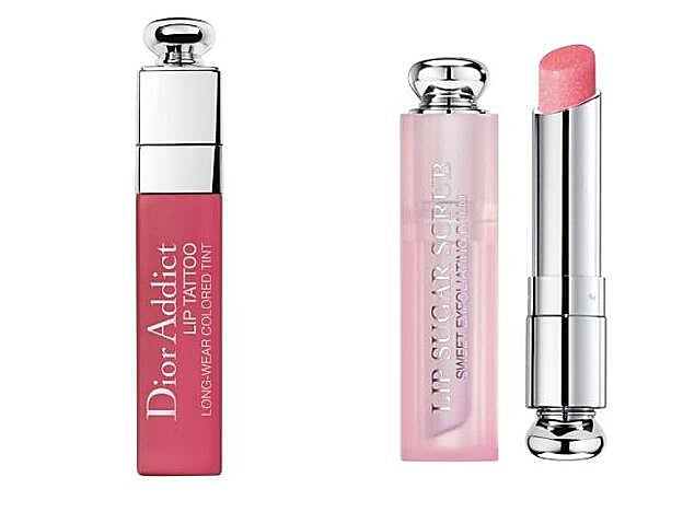 1. Lip Tattoo en tono 761 Natural Cherry (37€). 2. Dior Lip Sugar Scrub (37€).