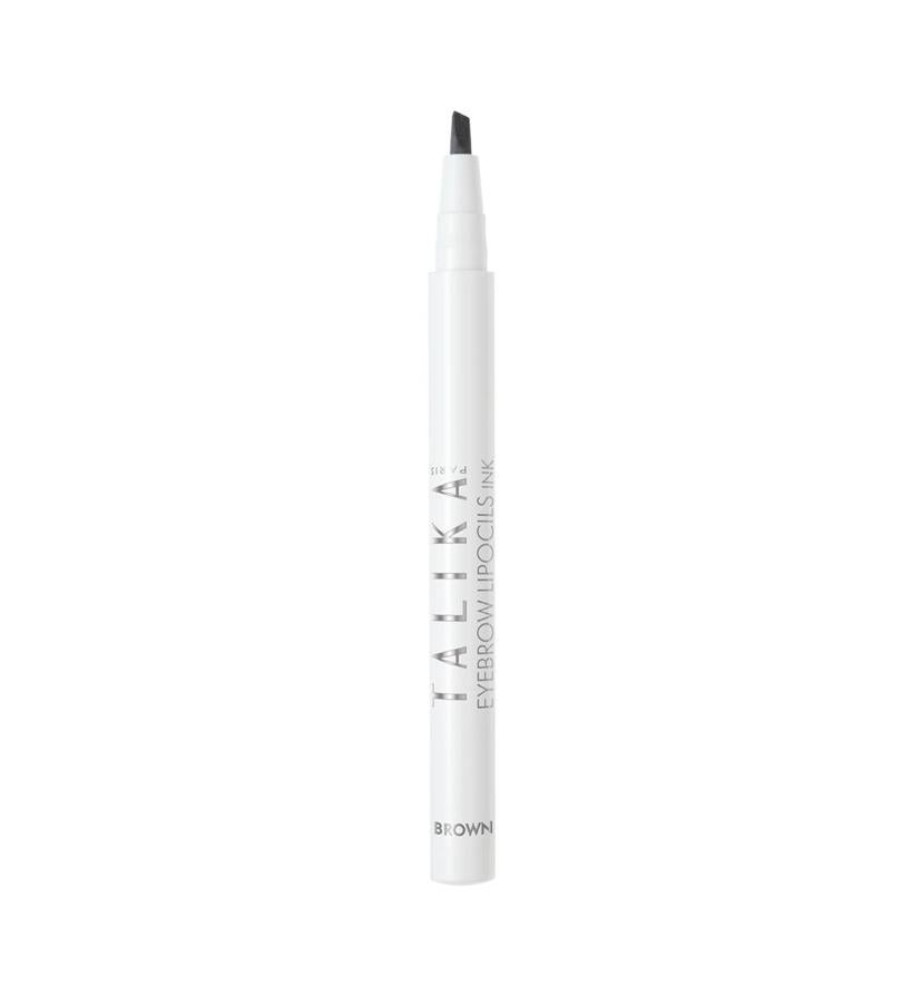 Combina maquillaje con un tratamiento de acción estimulante del crecimiento, redensificante y potenciador natural del color; con resultados visibles en cuatro semanas.  Liposourcils ink marrón intenso de Talika  (20,55 €).