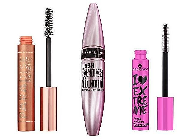 1. Paradise Extatic Volumen y Longitudde L'Oréal Paris. 2. Lash Sensational de Maybelline. 3. I love extreme crazy de Essence.