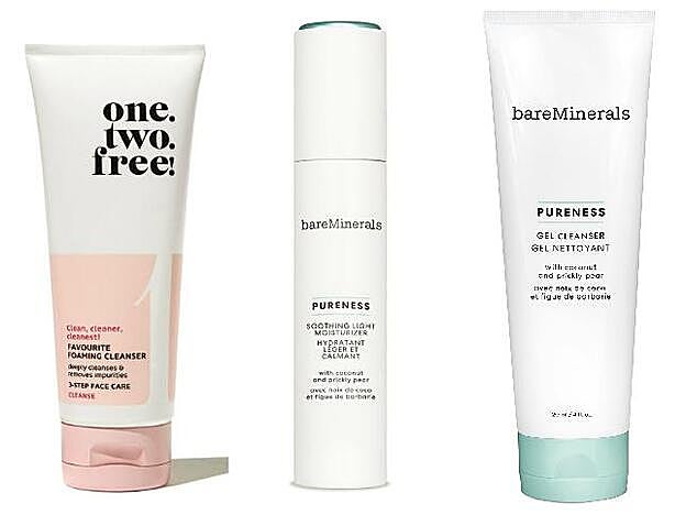 1. One Two Free Favourite Foaming Cleanser (12,99 €). Exclusivo en Douglas. 2. Bareminerals Pureness Soothing Light Moisturizer (42 €) y Pureness Gel Cleanser (26 €).