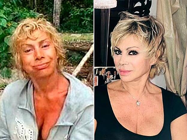 A la izda., Carmen en una imagen en la isla. A la dcha., en una foto reciente sacada de sus redes sociales.